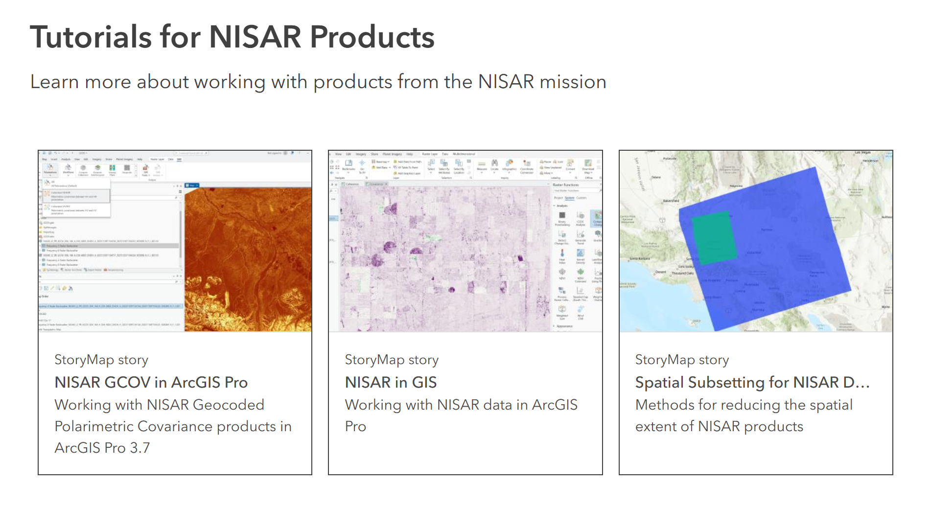Image of the ASF NISAR StoryMap Gallery