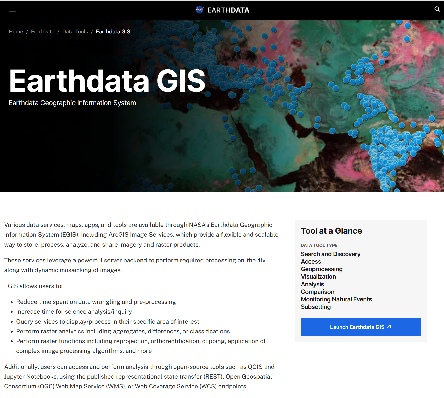Click to open https://www.earthdata.nasa.gov/data/tools/earthdata-gis