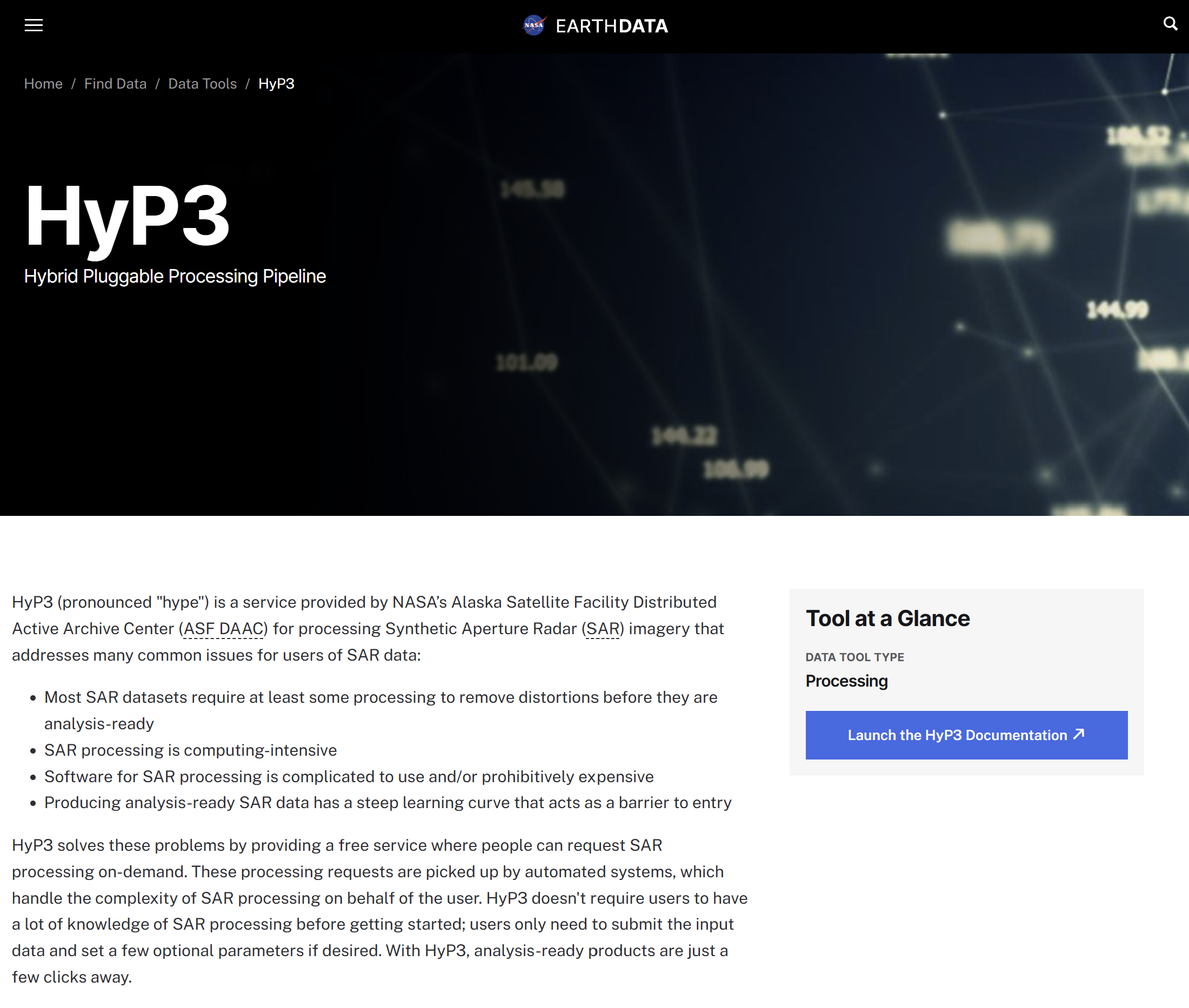 Click to open https://www.earthdata.nasa.gov/data/tools/hyp3