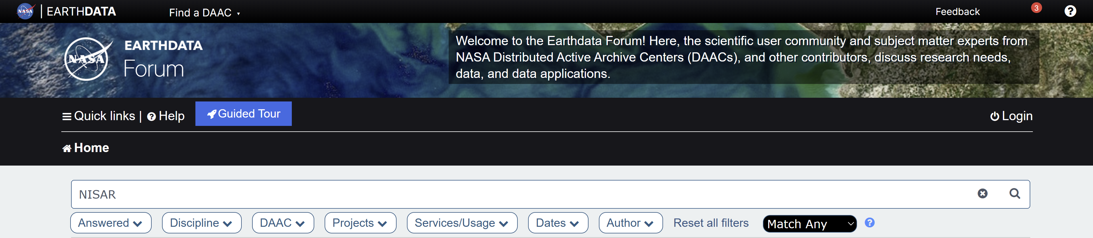 Click to search for NISAR posts in NASA's Earthdata Forum