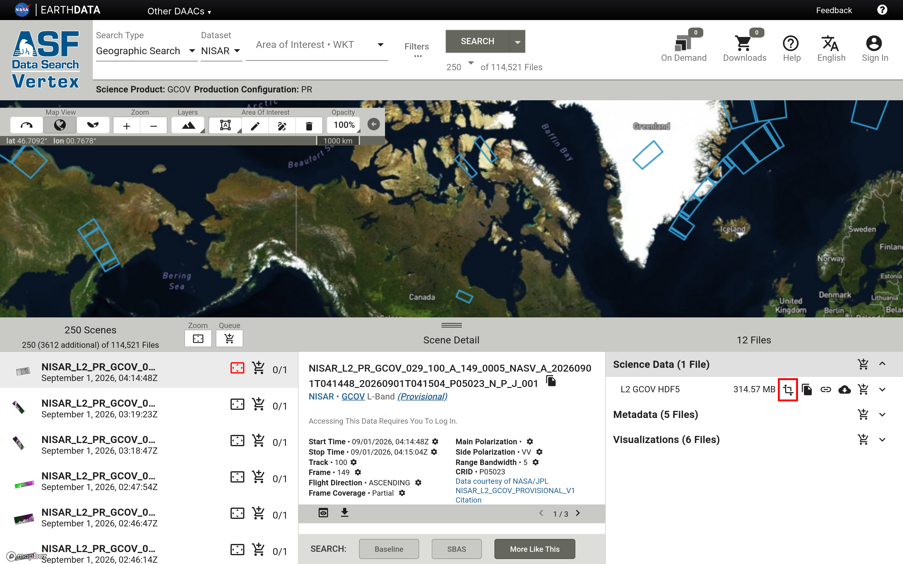 Screenshot displaying the icon to click to open the GDAL snippet dialog.
