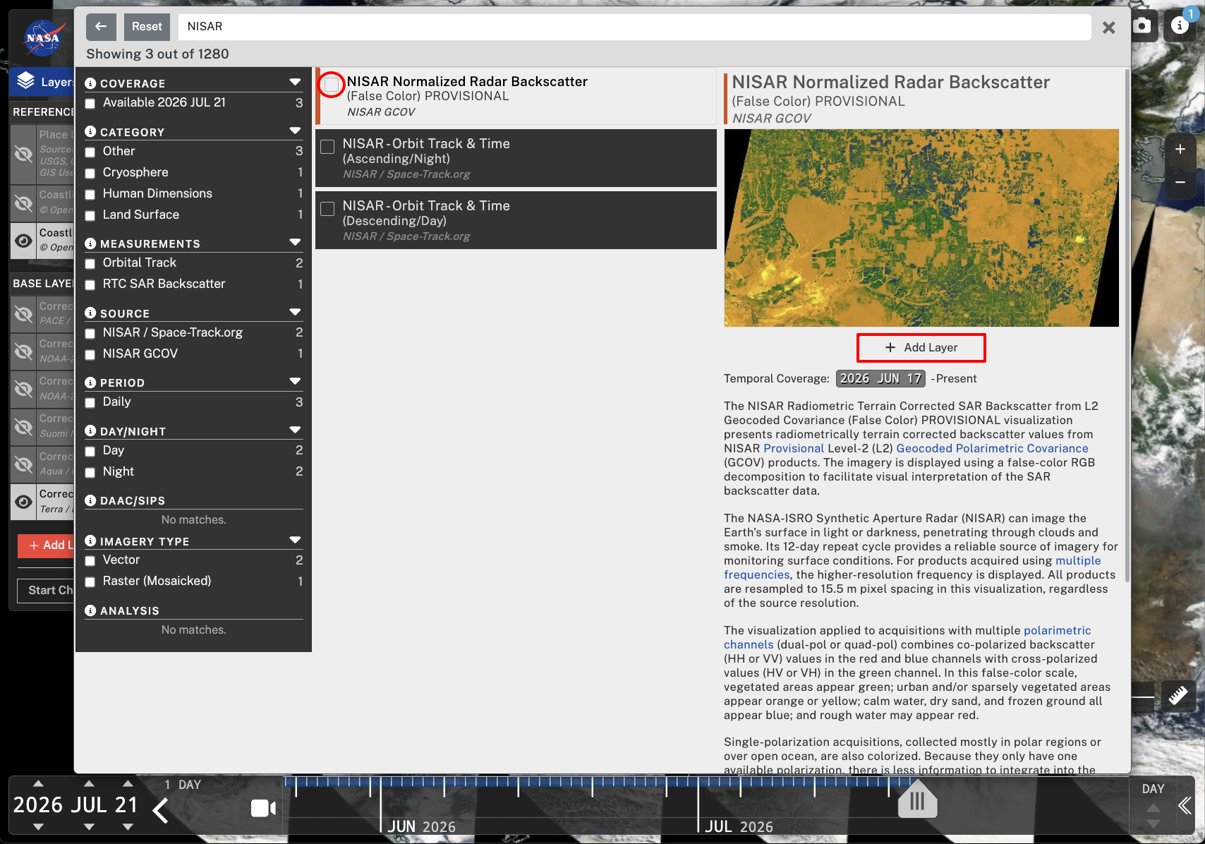 Screenshot displaying the Add Layer button and checkbox.