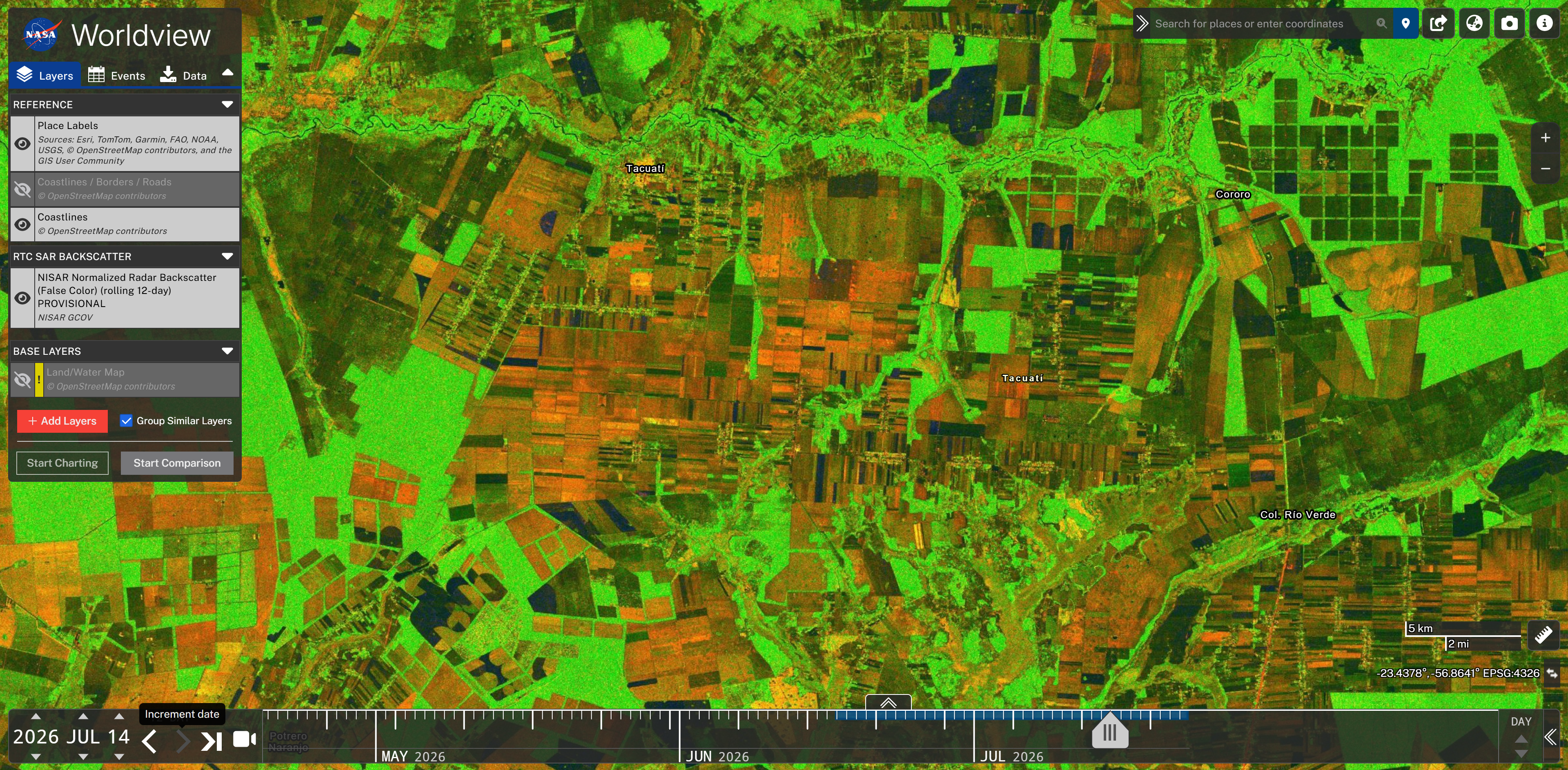 Image of GCOV layer from 20-m source raster zoomed to view full mosaic resolution.