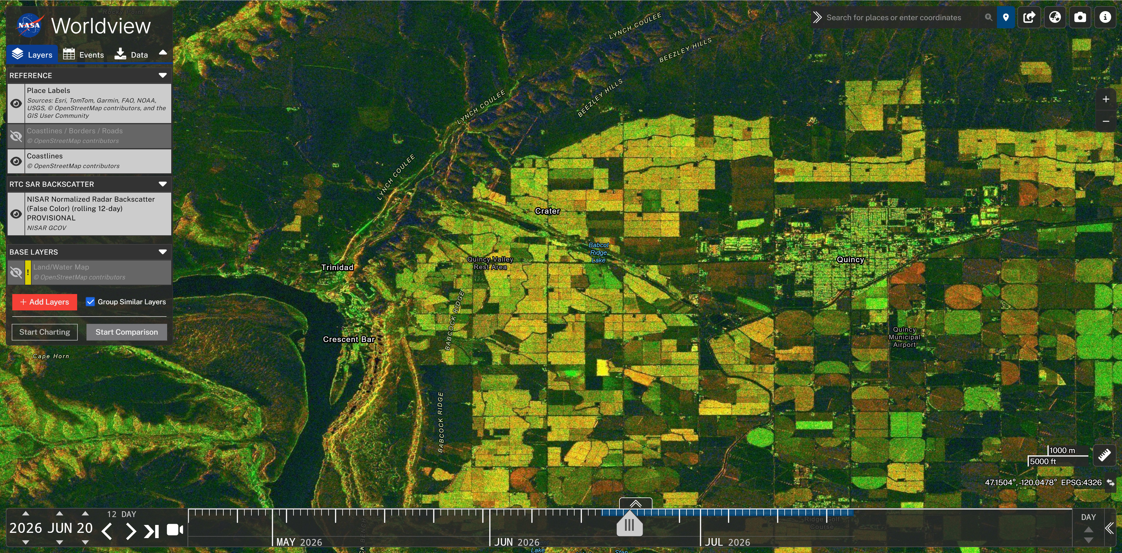 Image of GCOV layer from 10-m source raster zoomed to view full mosaic resolution.
